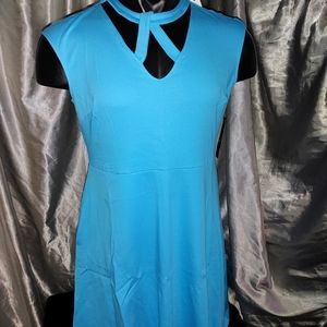 Twist Neck Flare NY&C Dress blue brand new with  tags